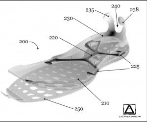 l'élément de renfort 220 et le heel clip (230/235/238)